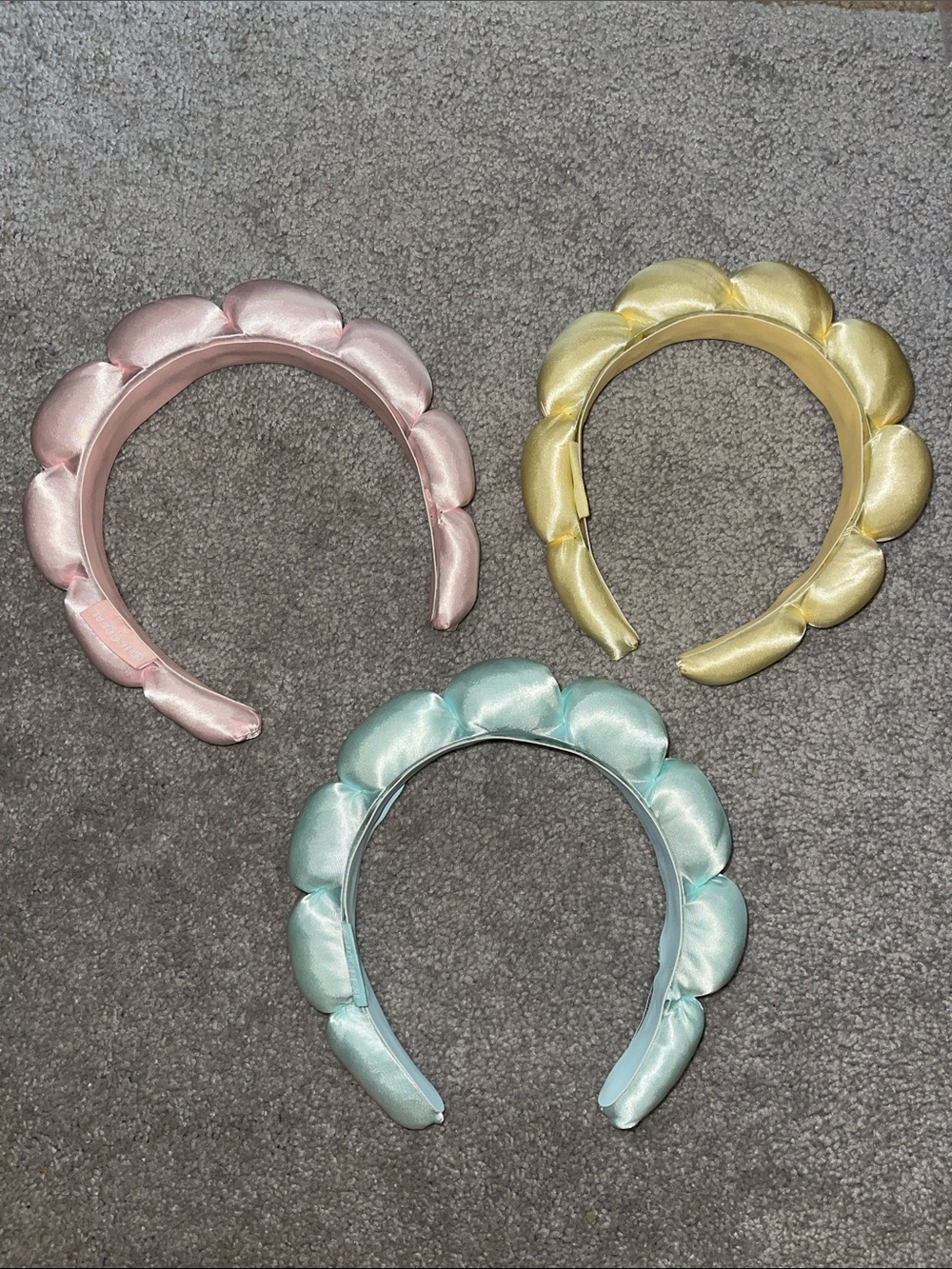3 bubble headband - Pastel: Pink, Yellow, Blue